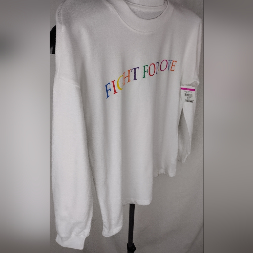 Treasure & Bond Kids Graphic Long Sleeve Shirt "Fight For Love" XL 14/16 NWT - Picture 3 of 8